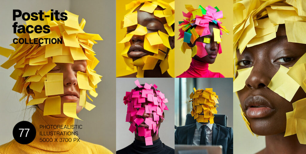 Post its faces Graphics - Image 1