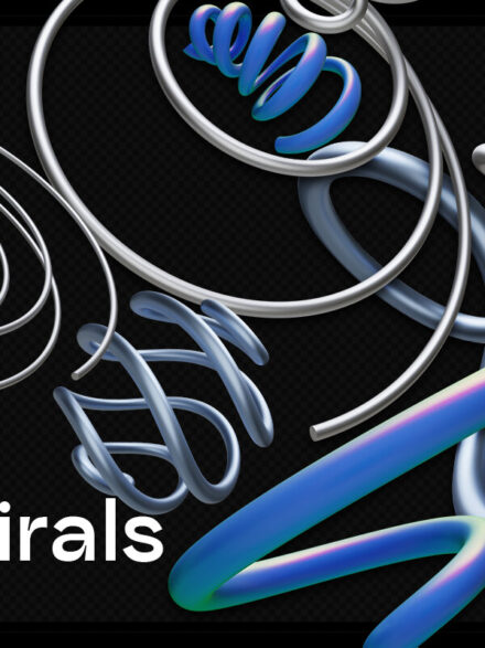 3D Chrome Spirals – Shapes & Objects Graphics - Image 4
