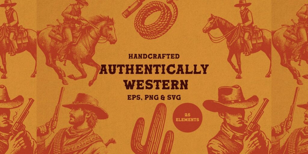 Authentically Western Illustrations Graphics - Image 1