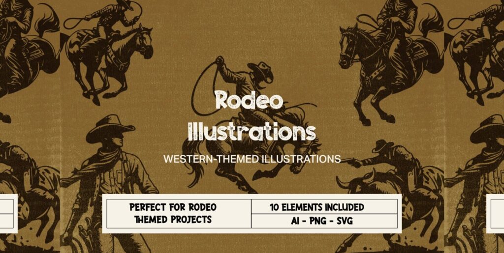 Rodeo Illustrations – Western Themed Graphics - Image 2