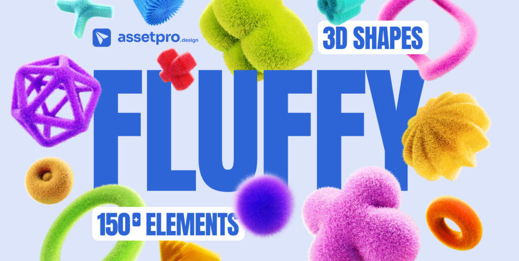 159 Fluffy 3D illustrations Graphics - Image 1