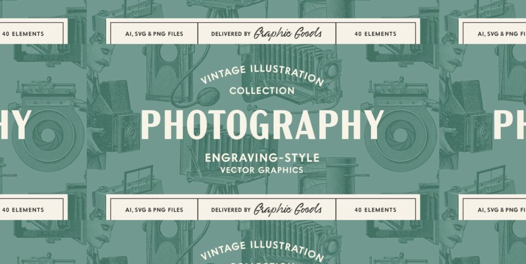 Photography – Vintage Illustration Set Graphics - Image 1