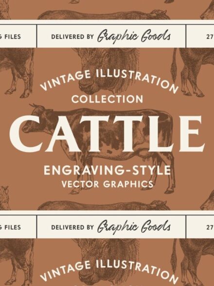 Cattle Vintage Illustration Set Graphics - Image 5