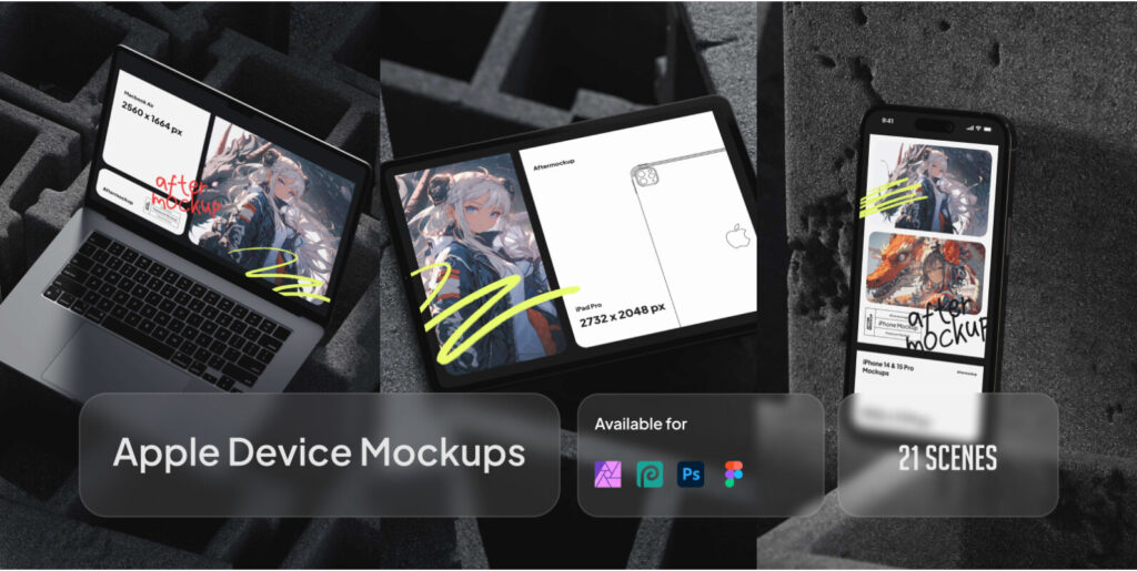 Apple Devices Mockups Yunda Graphics - Image 1