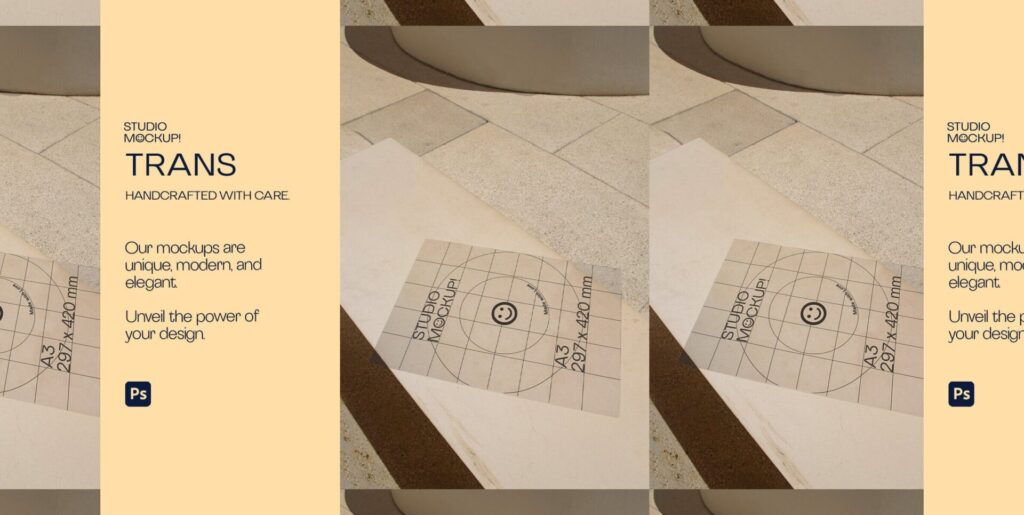 ARLES SERIES UNIQUE A3 translucide Poster Mockup Graphics Graphics - Image 1