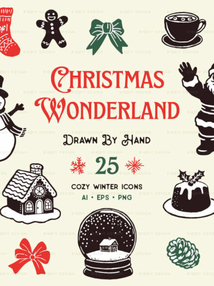 Christmas Wonderland Winter Icons Graphics - Image 1