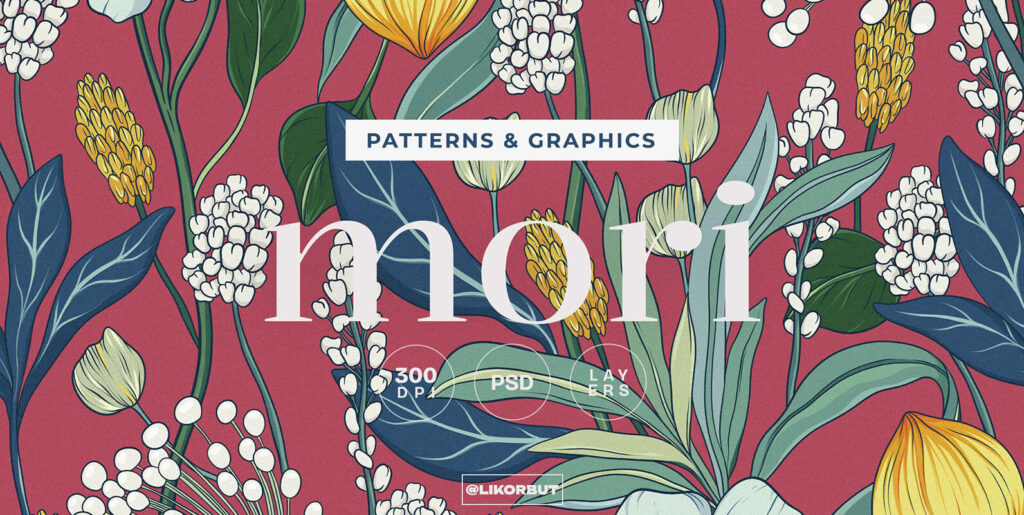 Mori Abstract Flower Pattern and Motifs Graphics - Image 1