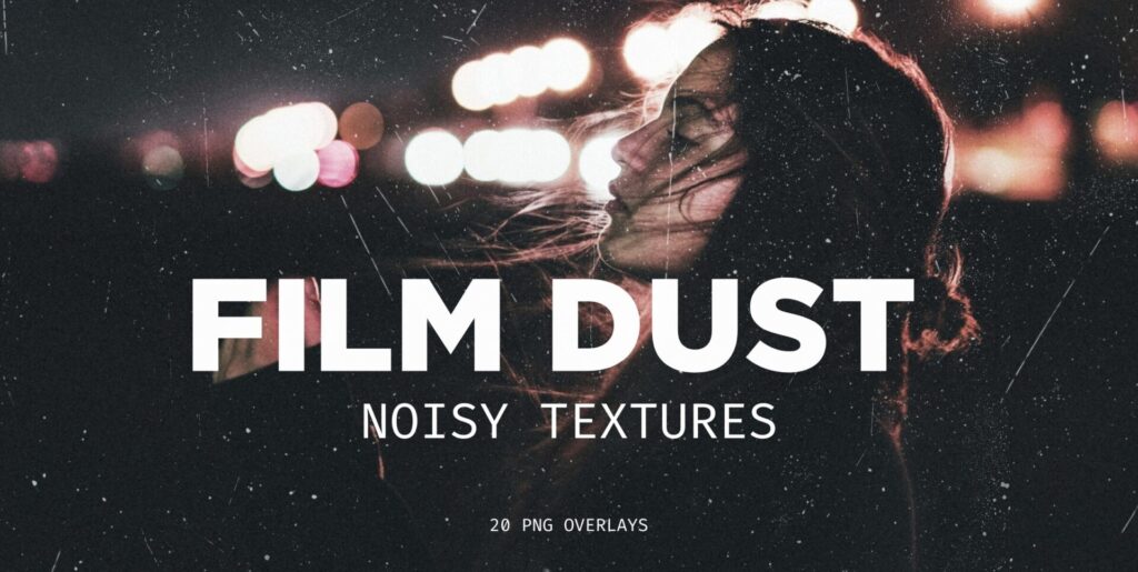 20 Film Dust Grainy Texture Overlays Graphics - Image 1