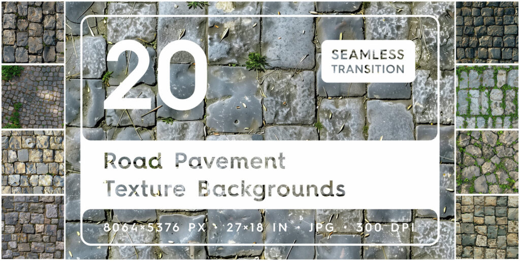 20 Road Pavement Texture Backgrounds Graphics - Image 1