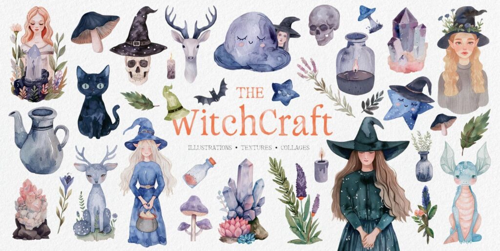 Witchcraft Watercolor Graphics Collection Graphics - Image 1
