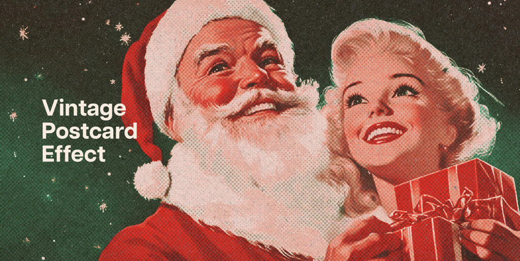 Vintage Christmas Postcard Photo Effect Extra - Image 2