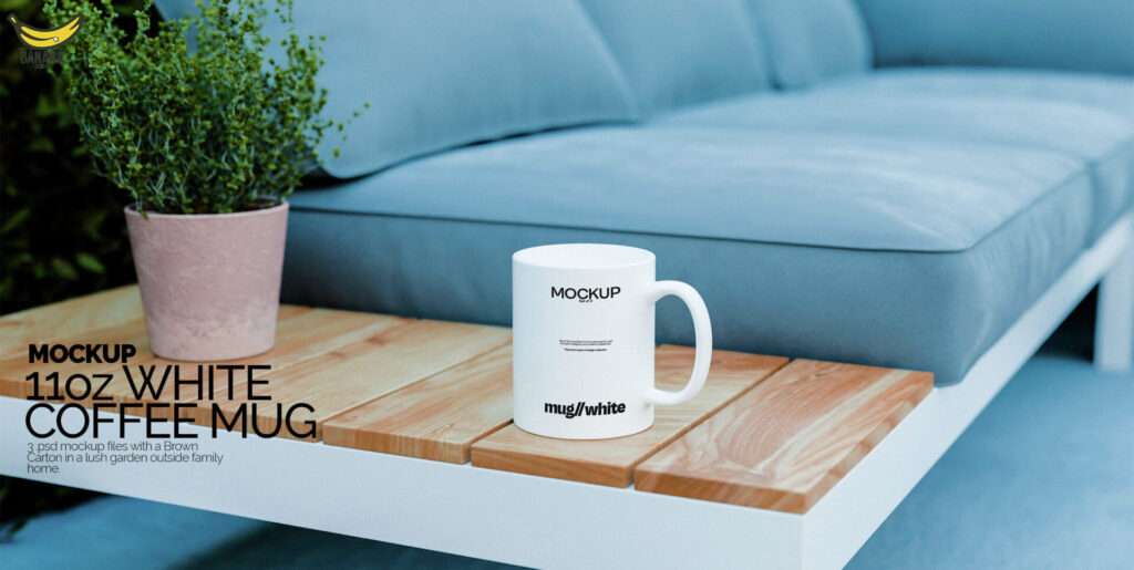 11oz Sublimation White Coffee Mug Mockup Bundle Graphics - Image 1