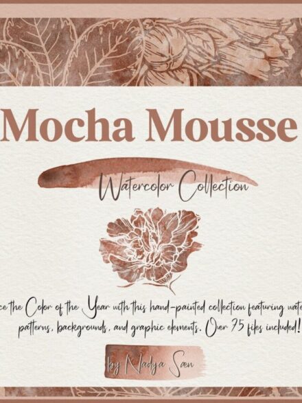 Mocha Mousse Watercolor Collection Graphics - Image 2