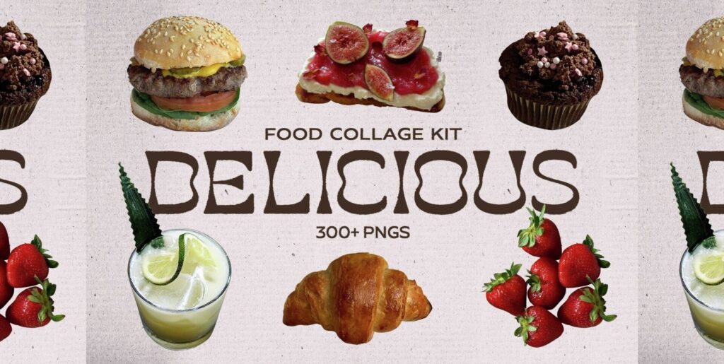 Delicious Food Collage Kit Graphics - Image 1