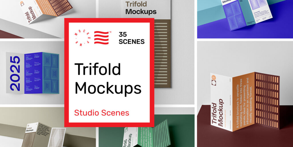 Studio Trifold Mockups Graphics - Image 2
