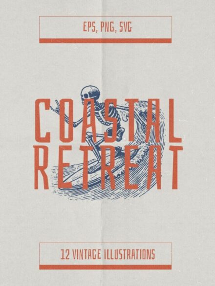 Coastal Retreat Vintage Illustration Graphics - Image 8
