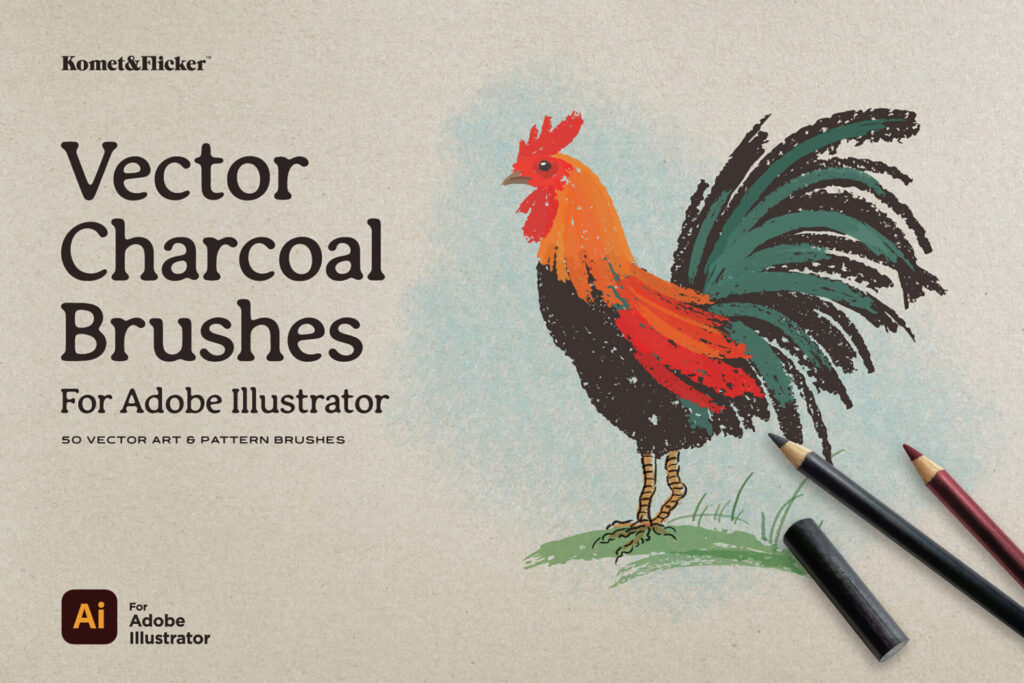 Vector Charcoal Brushes for Illustrator Extra - Image 1