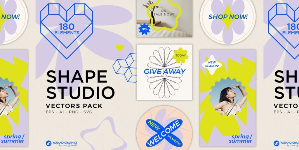 Shape Studio Vectors Pack Graphics - Image 1