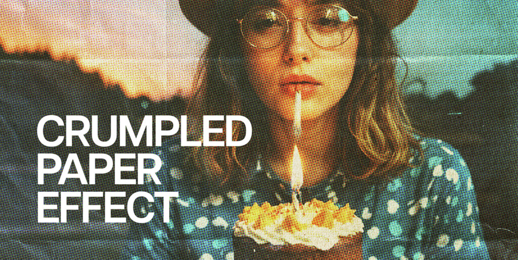 Halftone Crumpled Paper Photo Effect Extra - Image 1