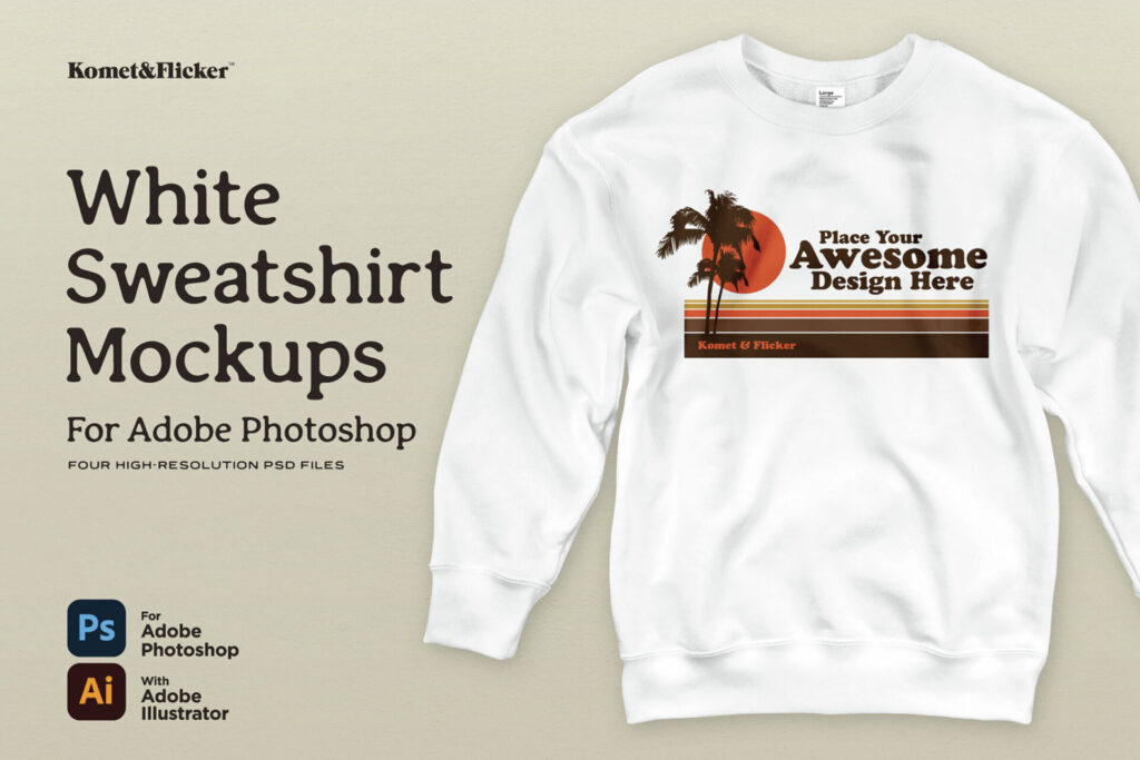 White Sweatshirt Mockups for Photoshop Graphics - Image 1