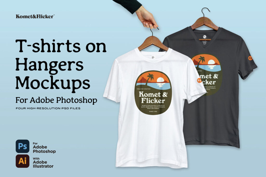 T-shirts on Hangers Mockups for Photoshop Graphics - Image 1