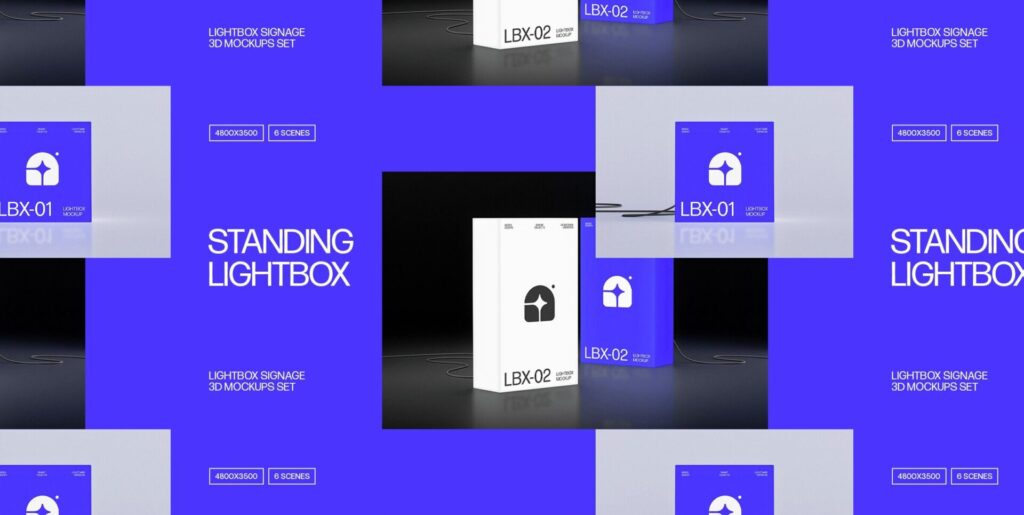 Frameless Lightbox Signage Mockups Graphics - Image 1