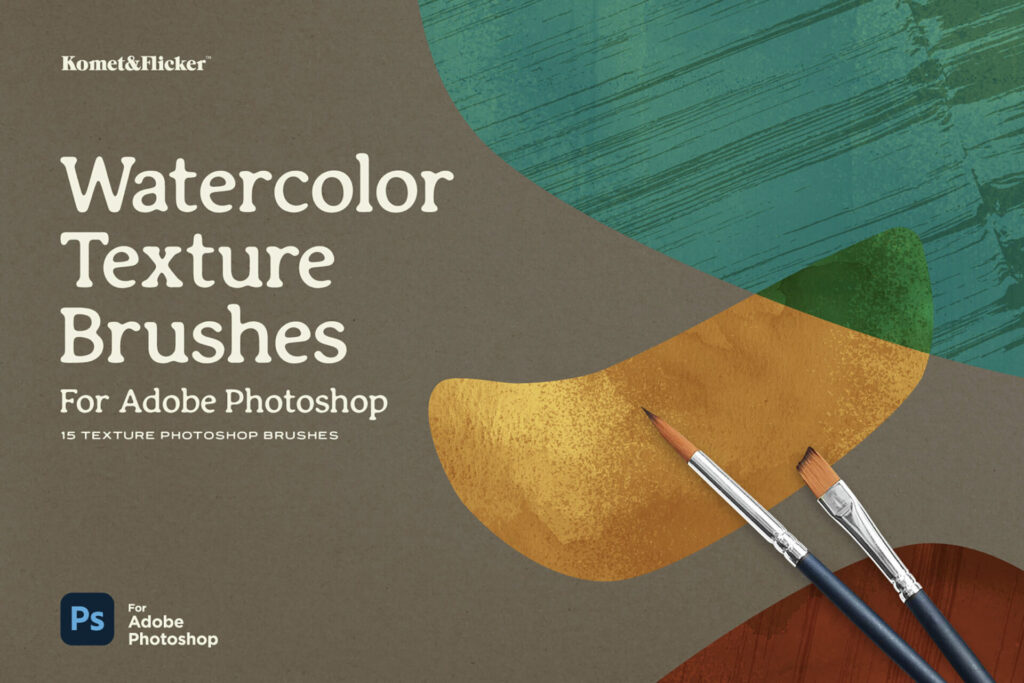 Watercolor Texture Brushes for Adobe Photoshop Graphics - Image 1