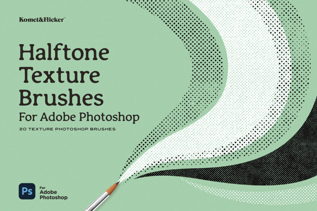 Halftone Texture Brushes for Adobe Photoshop Graphics - Image 1