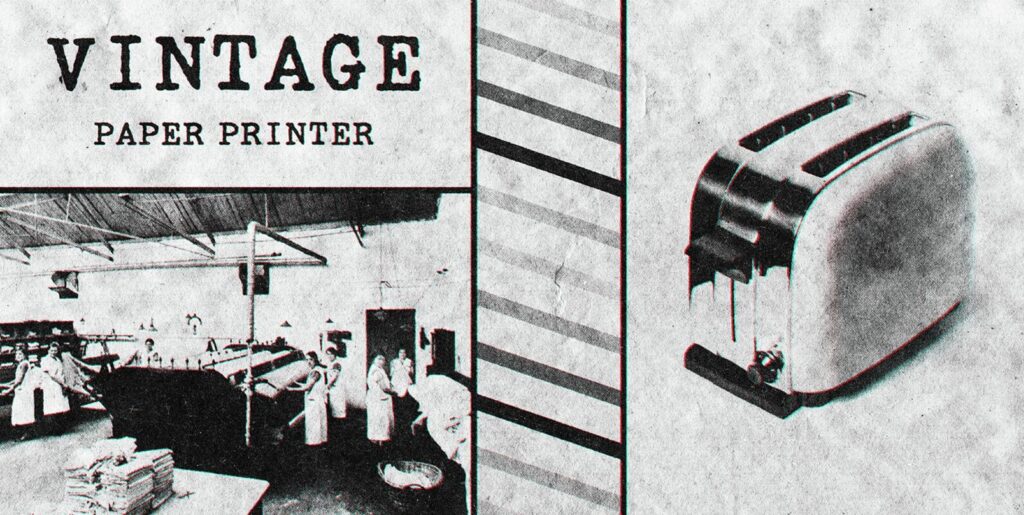 Vintage Paper Printer Design Effect Extra - Image 1