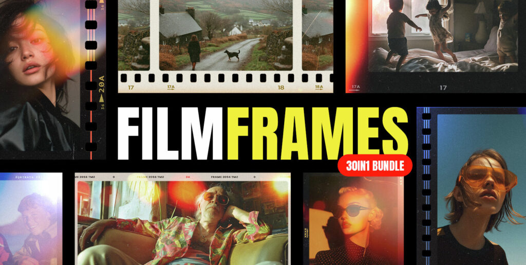 Retro Film Frames Bundle Graphics - Image 1