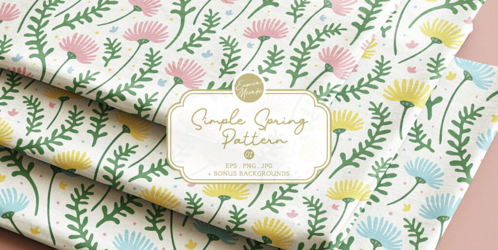 Simple Spring Pattern 01 – Floral motifs Graphics - Image 1