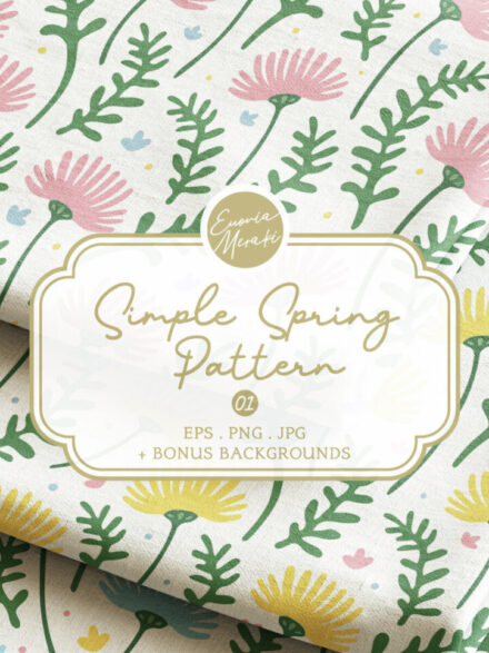 Simple Spring Pattern 01 – Floral motifs Graphics - Image 1