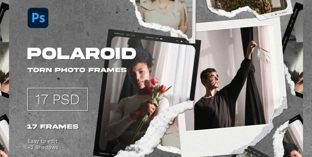Polaroid Torn Photo Frames Graphics - Image 1