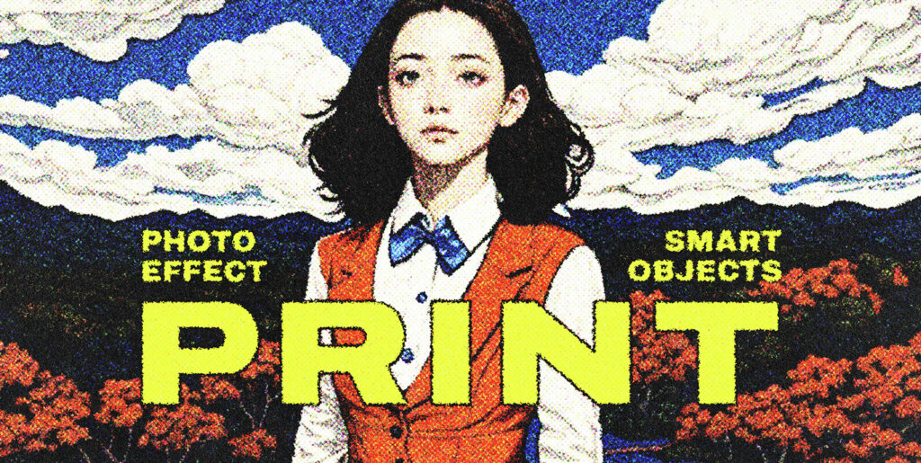 Halftone Print Effect Template Extra - Image 1