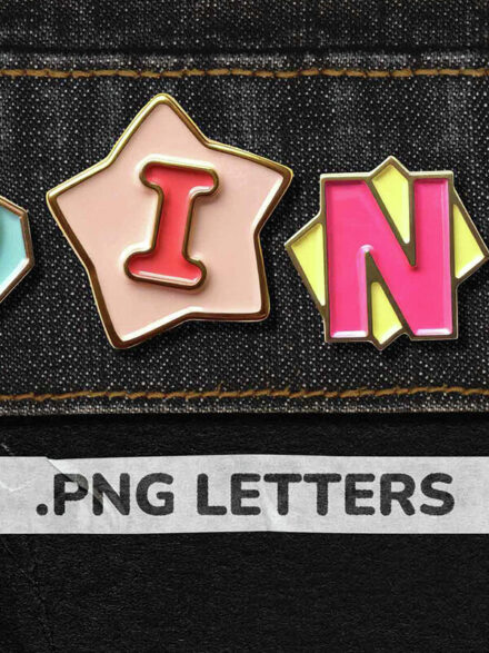 Enamel Pins Png Letters Graphics - Image 1