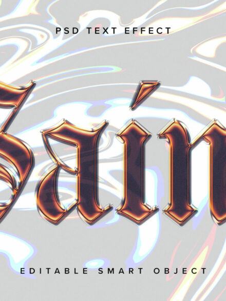 Orange Translucent Chrome Text Effect Mockup Extra - Image 2