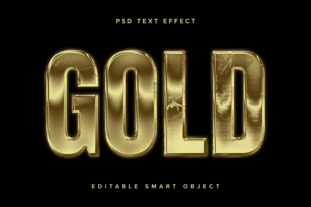 Metallic Gold Text Effect Mockup Extra - Image 1