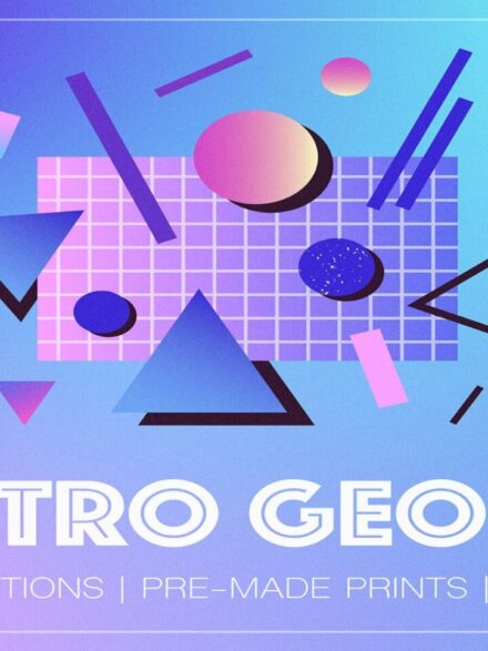 80s Retro Geometry Shapes and Gradients Graphics - Image 1