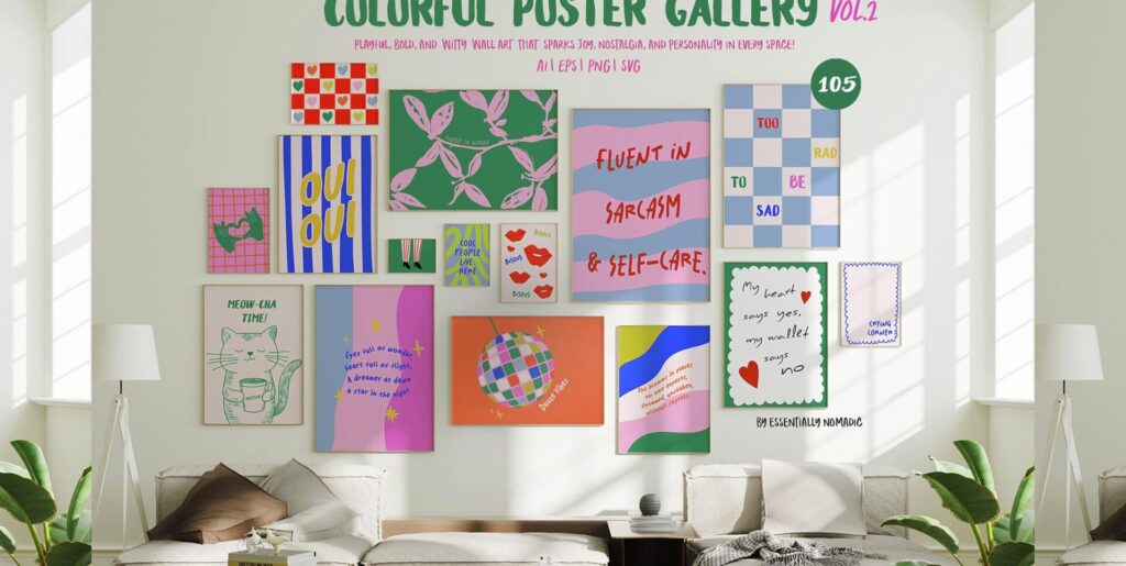 Colorful Posters Funky Witty Quotes Gallery Art Print Graphics - Image 1