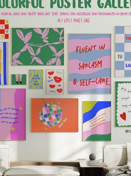 Colorful Posters Funky Witty Quotes Gallery Art Print Graphics - Image 3