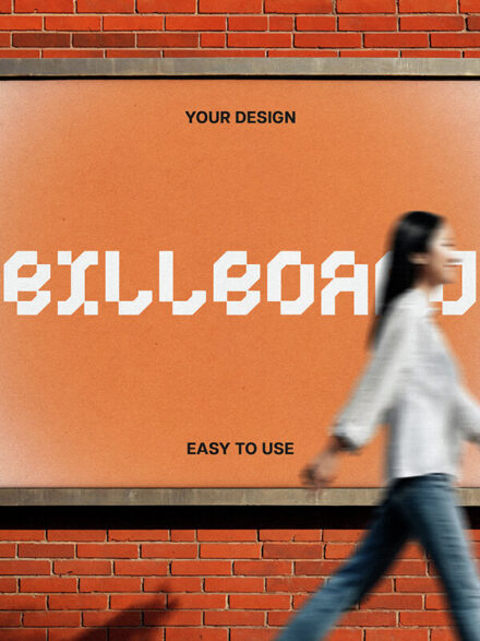 Brick Wall Billboard Mockup Graphics - Image 1