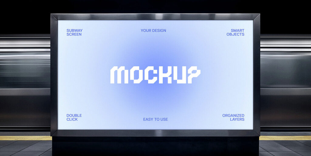 Metro Station Screen Mockup Graphics - Image 1