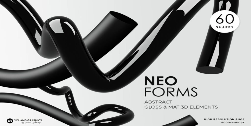 Neo Forms Abstract 3D Elements Graphics - Image 1