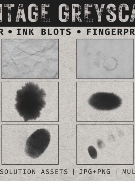 Vintage Paper Greyscale Textures Graphics - Image 2