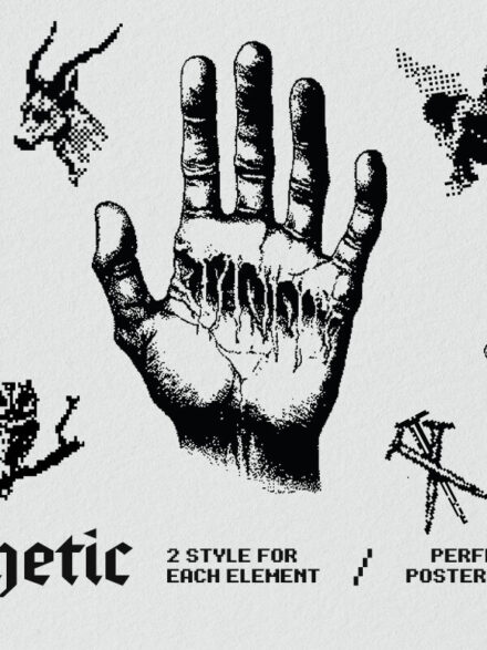 Dark Aesthetic Dithering Graphic Bundle Graphics - Image 2