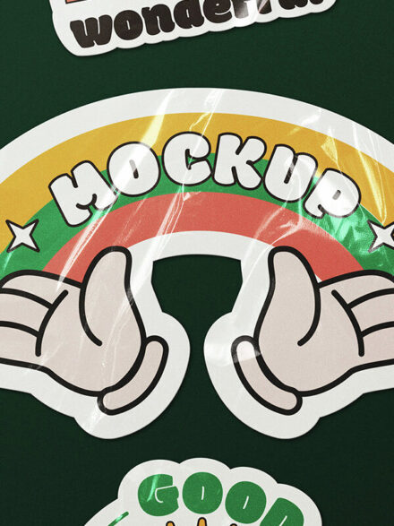 Wrinkled Sticker Mockup Graphics - Image 1