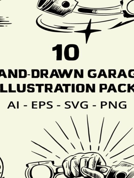 Hand Drawn Garage Illustration Pack Graphics - Image 1