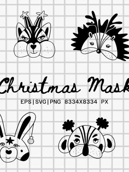 Christmas mask set Graphics - Image 12