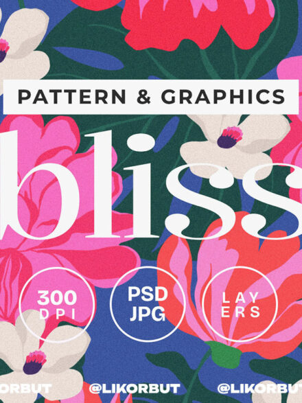 Bliss Bold Bloom Naive Floral Pattern Graphics - Image 1
