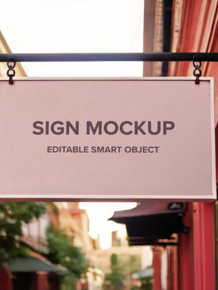 Rectangular Shop Sign Mockup Graphics - Image 9
